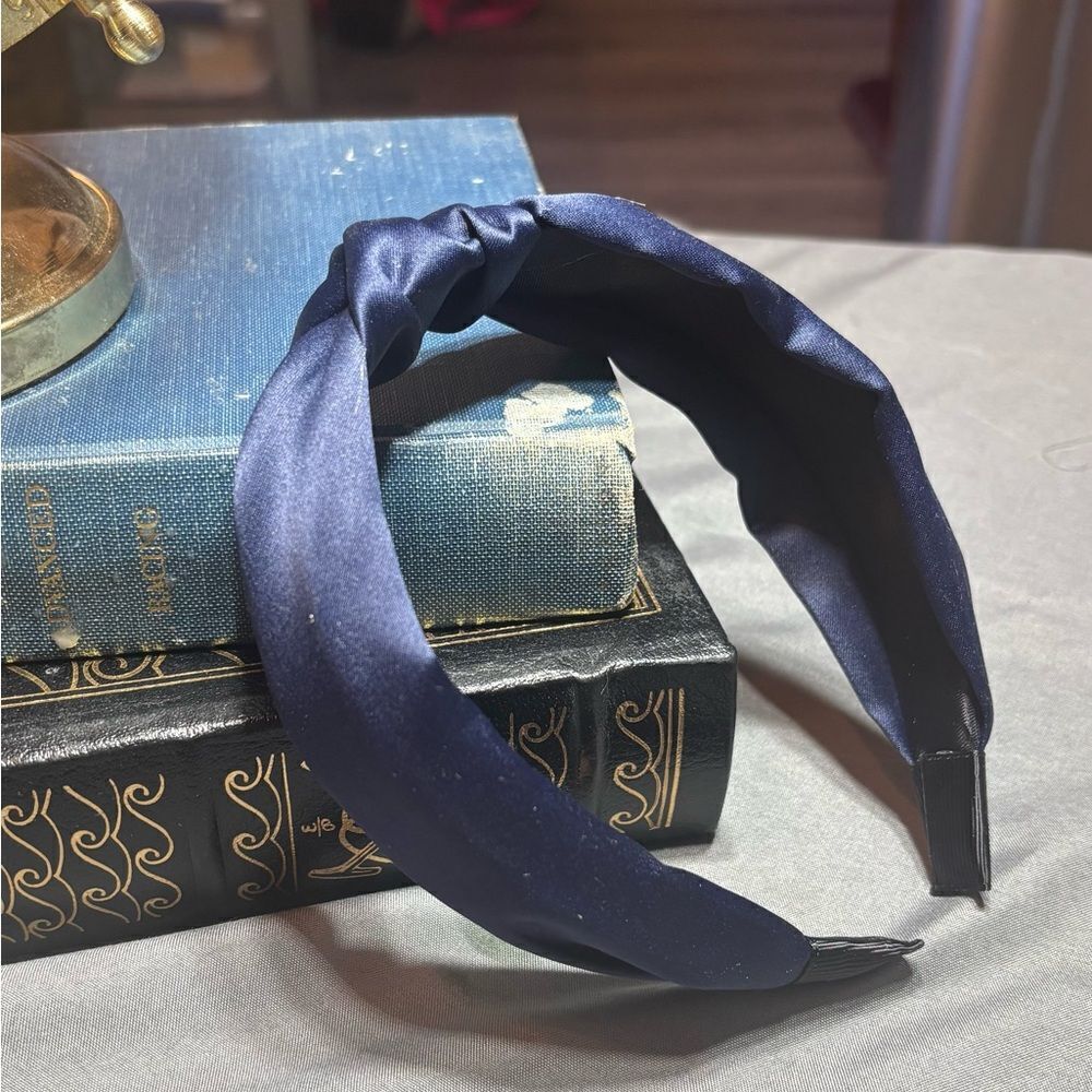 Elegant Navy Blue Satin Headband New! Fashion Headband for Women & Girls Wide To